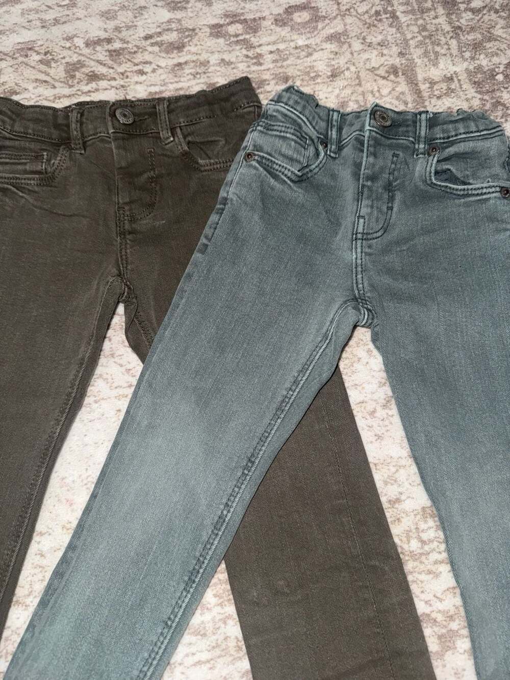 Size 2-3 
Zaras Slim Fit Denim Jeans Set of 2 (olive greens and green)